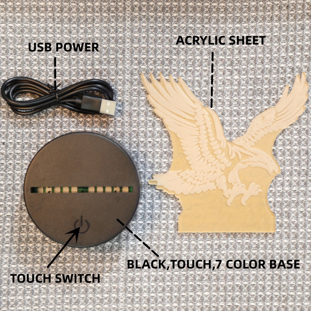 EagleLight – 3D LED Night Light with Colors and Touch