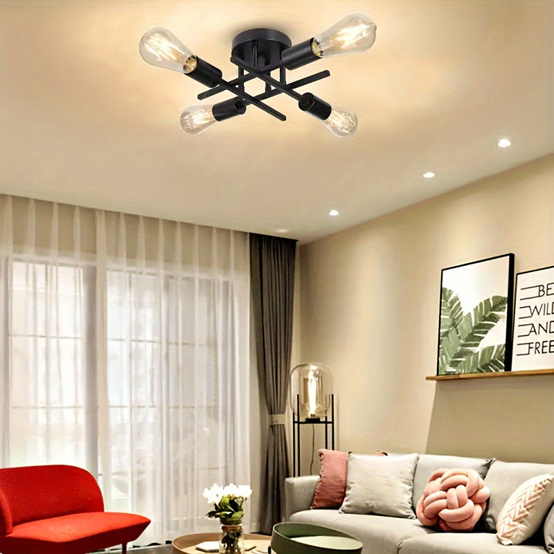 SatelliteLight - Modern Industrial Black Iron Ceiling Lamp