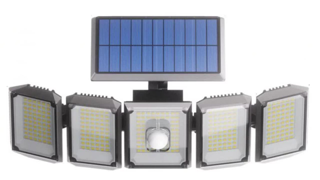 SolarGuard Pro – 5-Arm Solar LED Outdoor Light with Sensor