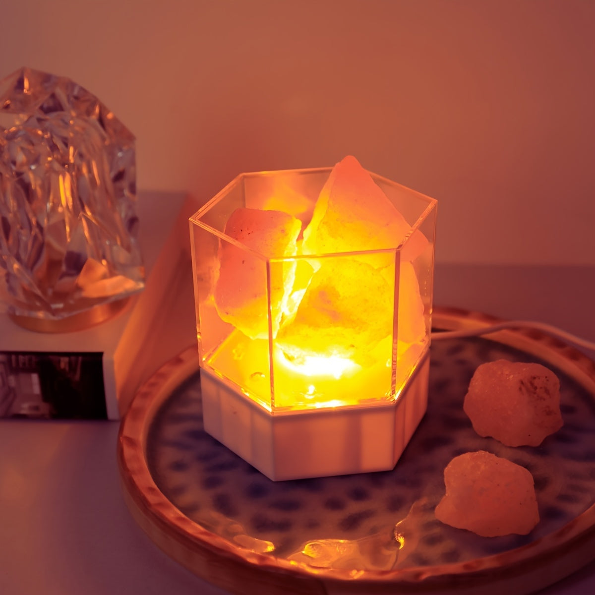 HimalayanGlow Lamp – Atmospheric Salt Night Lamp with USB
