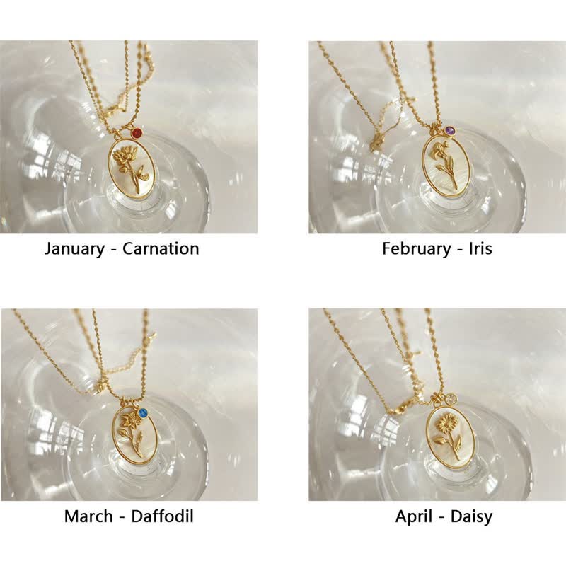 Aurora Birthstone and Birth Flower Necklace – A Personal Piece of Jewelry for My Loved Ones