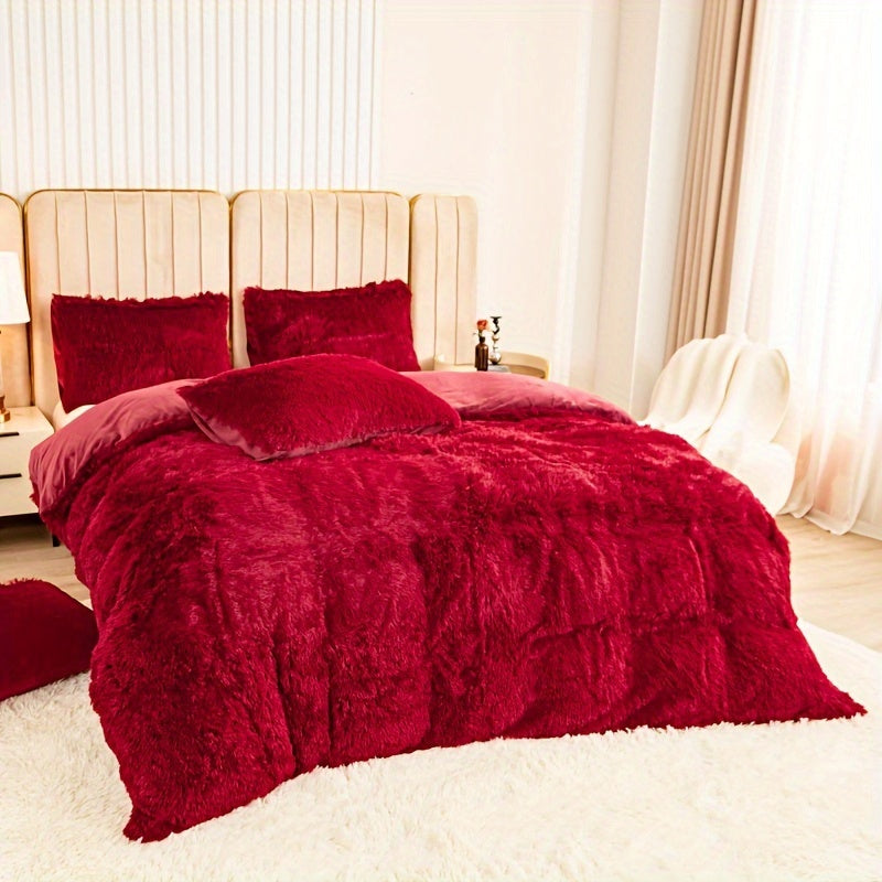 Ultra-Soft Plush Duvet Cover Set with Zipper - Luxury & Comfort