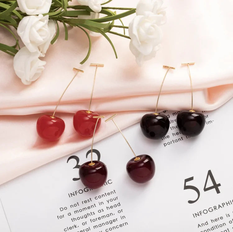 Cheerful Red Cherry Earrings - A Touch of Elegance