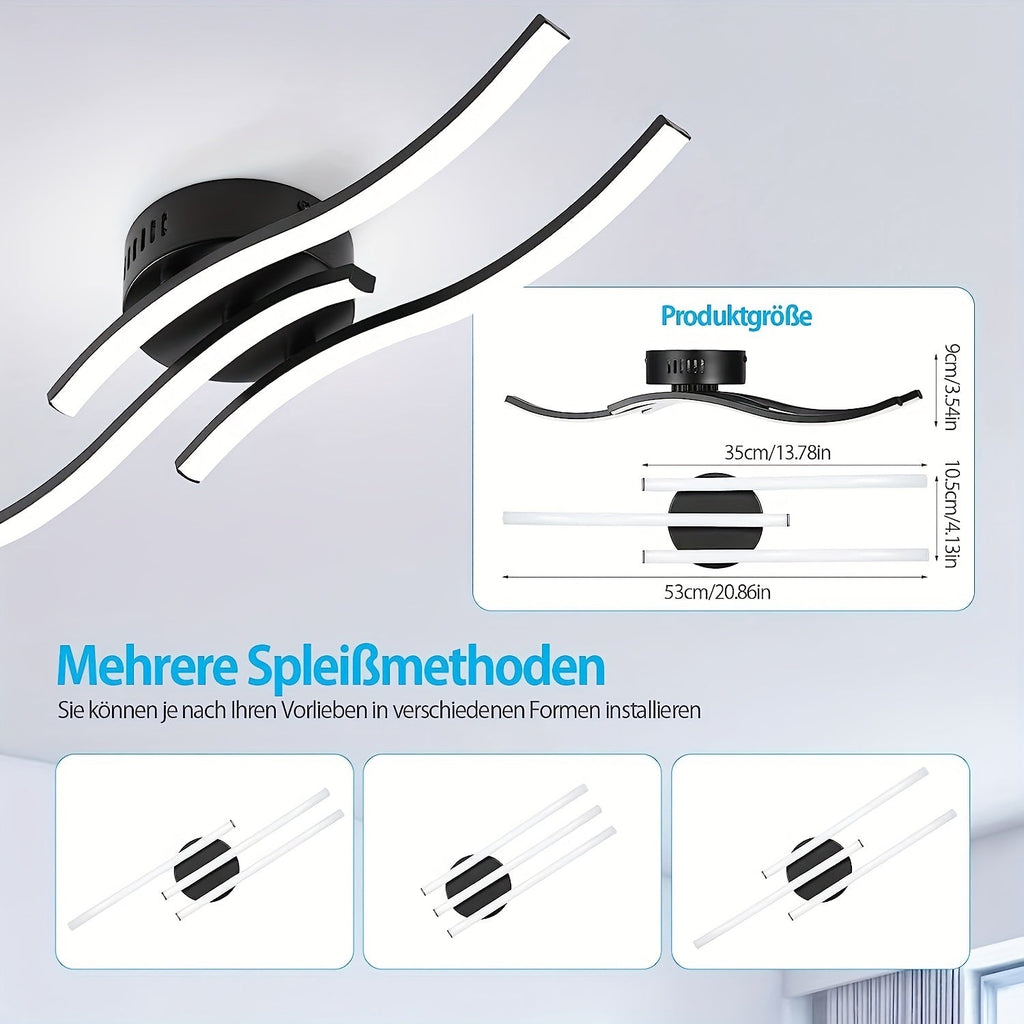 LumaCurve Light - Modern Dimmable LED Ceiling Lamp