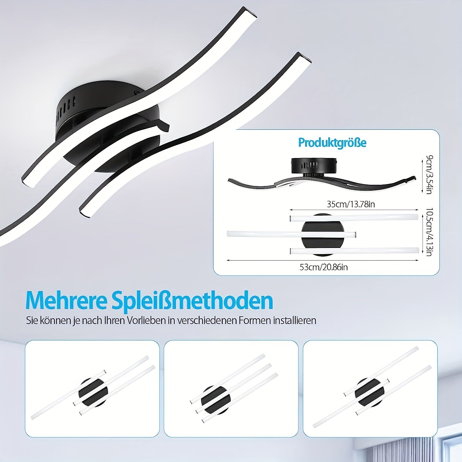 LumaCurve Light - Modern Dimmable LED Ceiling Lamp