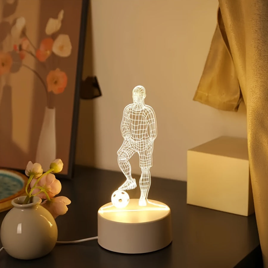 SportGlow - LED Tafellamp met 3D Voetbaldesign