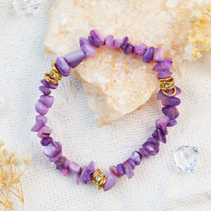 Elegant Celine Bracelet with Natural Stone and Crystal Beads