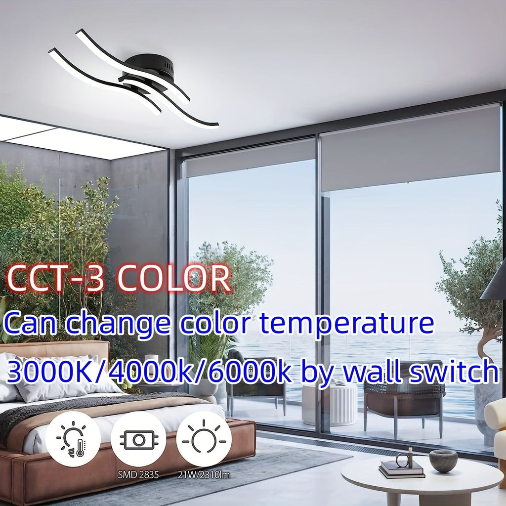 LumaCurve Light - Modern Dimmable LED Ceiling Lamp