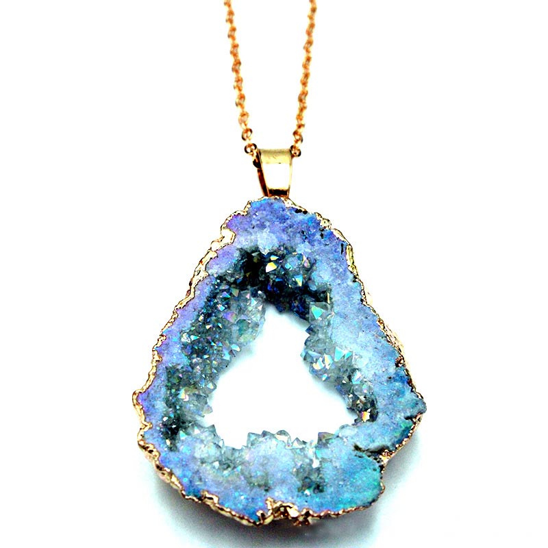 Gaia Natural Crystal Geode Hanging Decoration