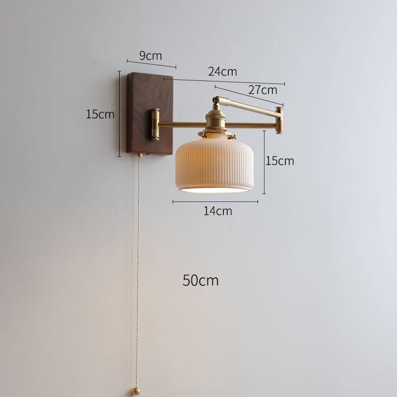 ChicGlow - Elegant Wall Lamp Made of Wood and Ceramic