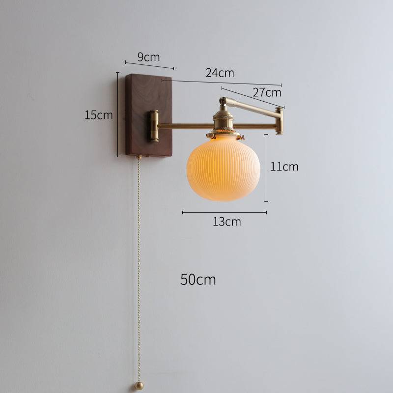 ChicGlow - Elegant Wall Lamp Made of Wood and Ceramic