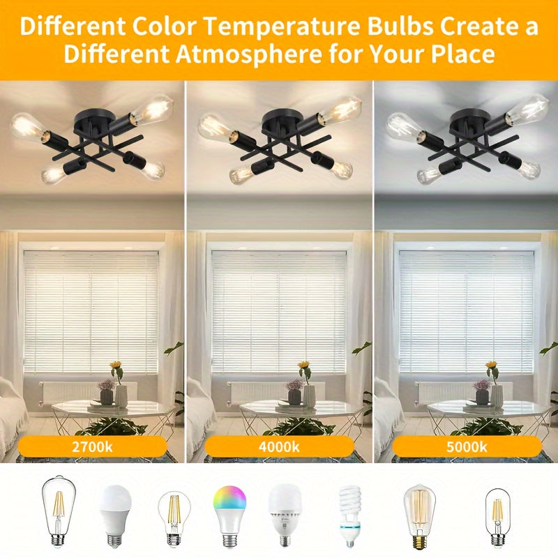 SatelliteLight - Modern Industrial Black Iron Ceiling Lamp
