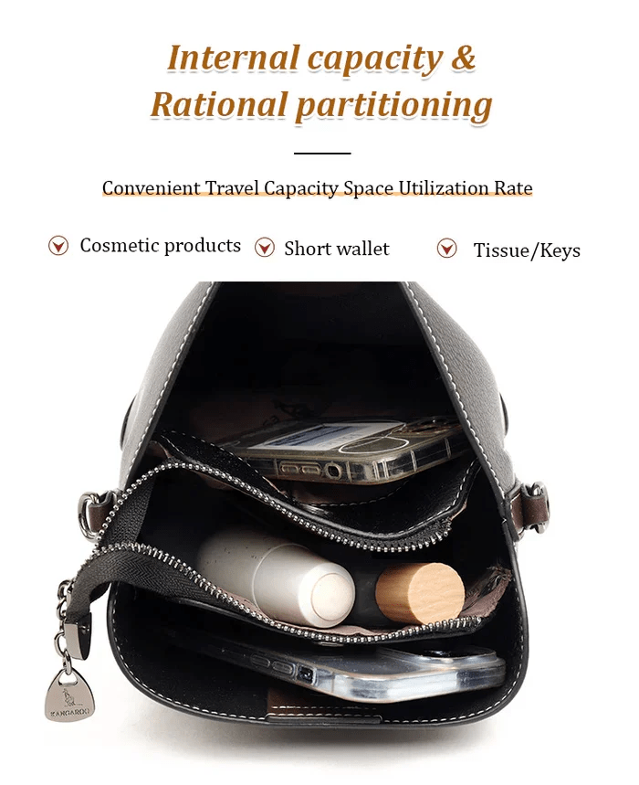 LuxeCarry - Elegant Leather Shoulder Bag with Ample Space