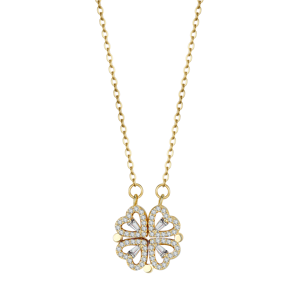 Lucky Charm Necklace - Elegant Heart-Shaped Gold Necklace