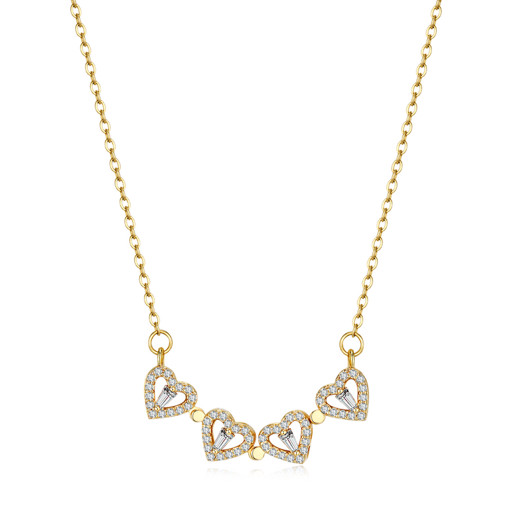Lucky Charm Necklace - Elegant Heart-Shaped Gold Necklace