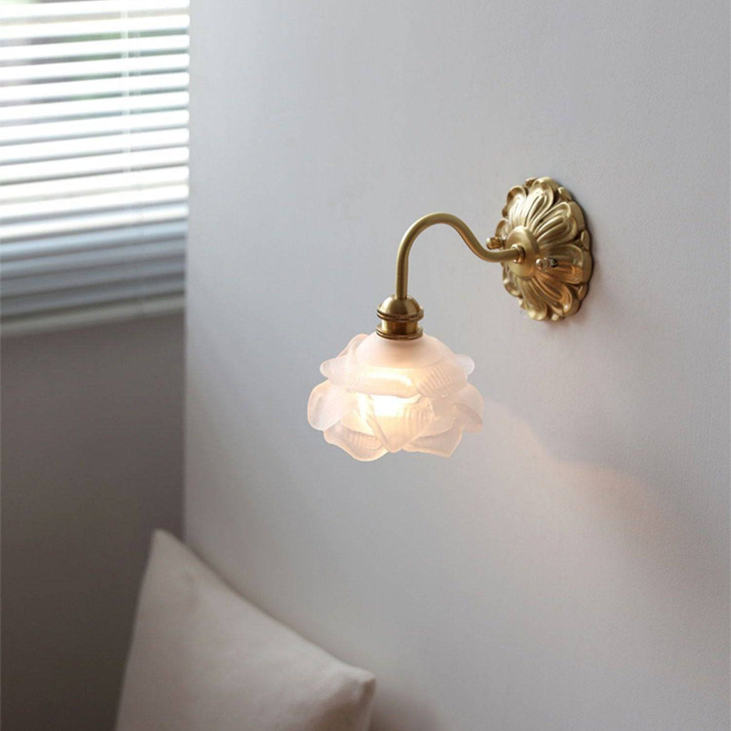 SfeerLuxe - Weathered Glass Wall Light with Gooseneck