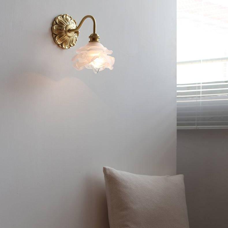SfeerLuxe - Weathered Glass Wall Light with Gooseneck