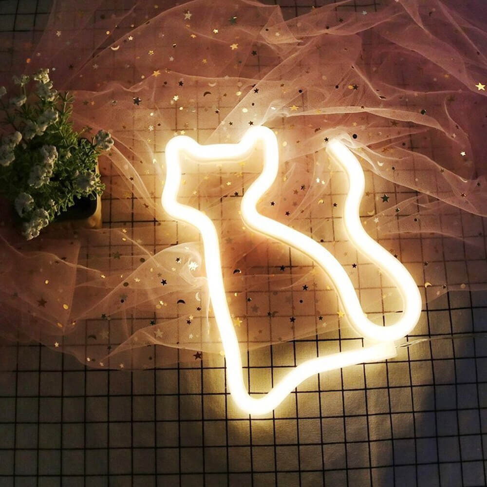 Trendy Kitty Neon Lamp - Enchanting Lighting for Every Room