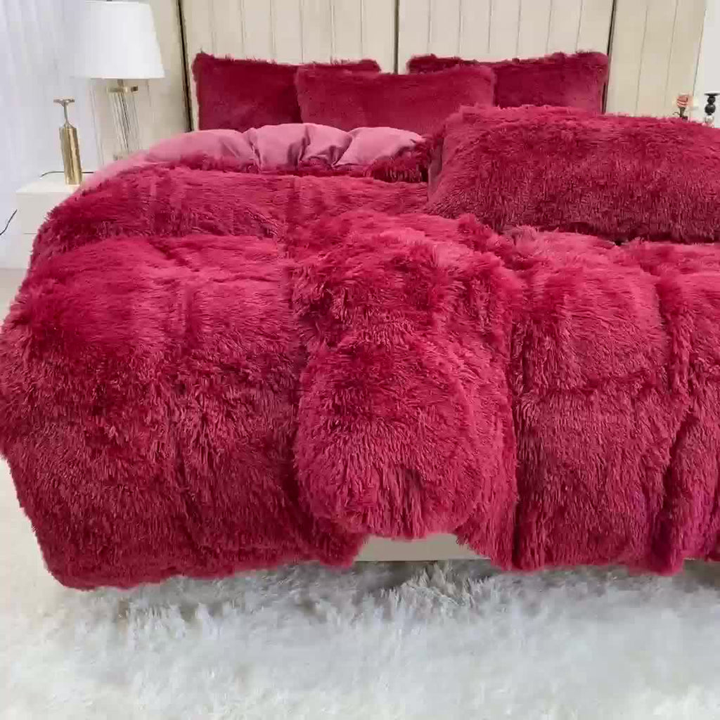 Ultra-Soft Plush Duvet Cover Set with Zipper - Luxury & Comfort