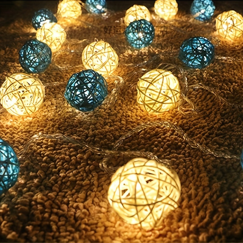 LuxAura – Elegant Rattan Fairy Lights 2m with LED