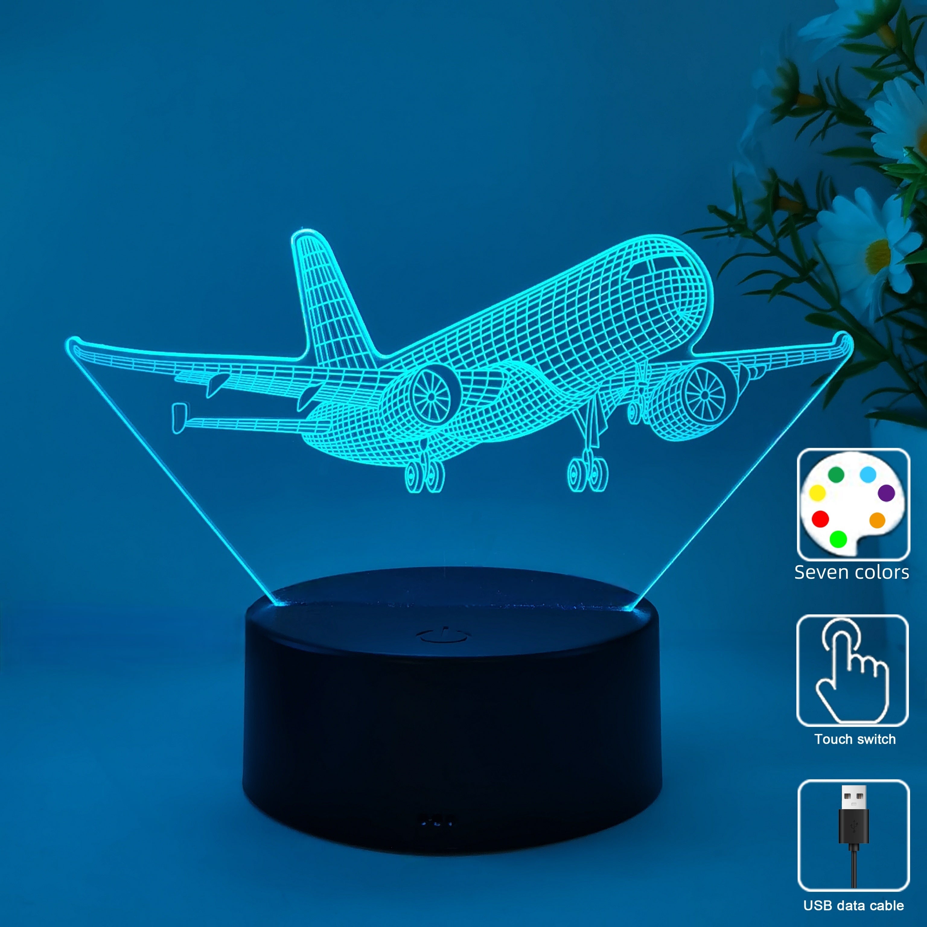 SkyGlow – 3D Airplane LED Night Light with USB