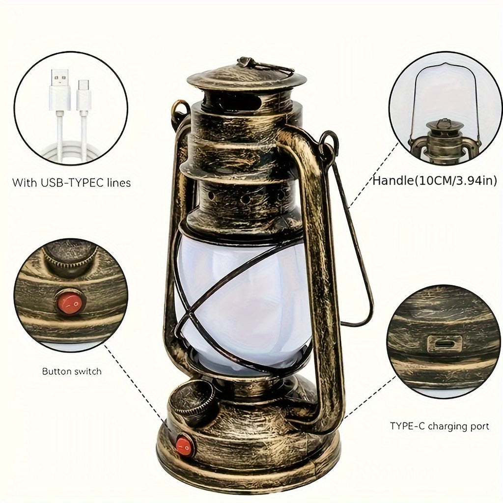 RetroGlow Lantern – Vintage LED Lantern with Flame Effect