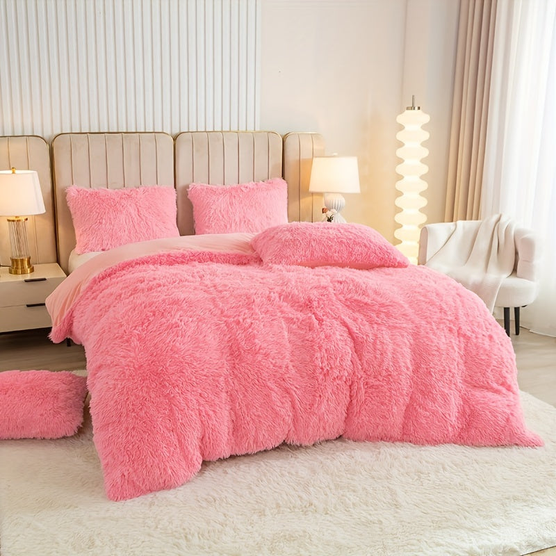 Ultra-Soft Plush Duvet Cover Set with Zipper - Luxury & Comfort