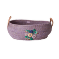PurpleBloom - Large Handmade Raffia Basket