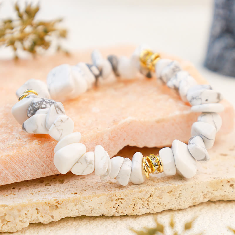 Elegant Celine Bracelet with Natural Stone and Crystal Beads
