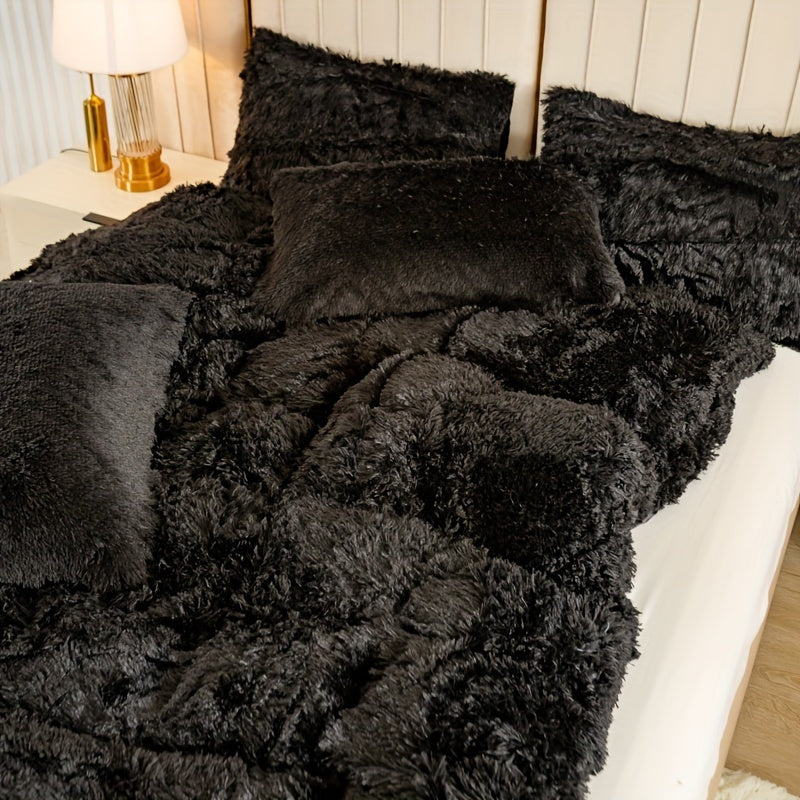 Ultra-Soft Plush Duvet Cover Set with Zipper - Luxury & Comfort