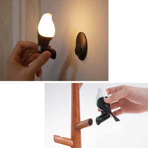 BrightOak Elegance - Smart Wooden Table Lamp with Motion Sensor