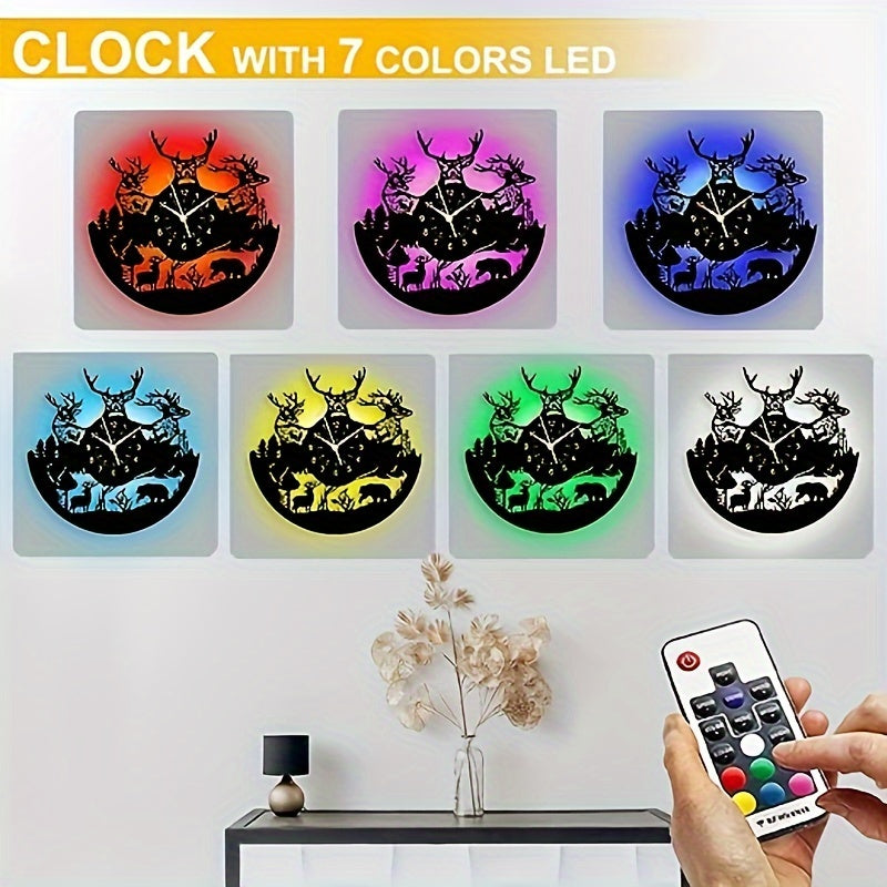 DeerGlow Clock - Unique Vinyl Deer Wall Decor