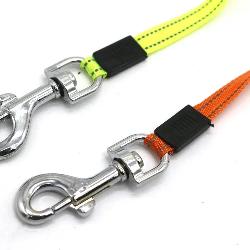 Bordeaux Duo – Dual Dog Leash with LED and Poop Bag Holder