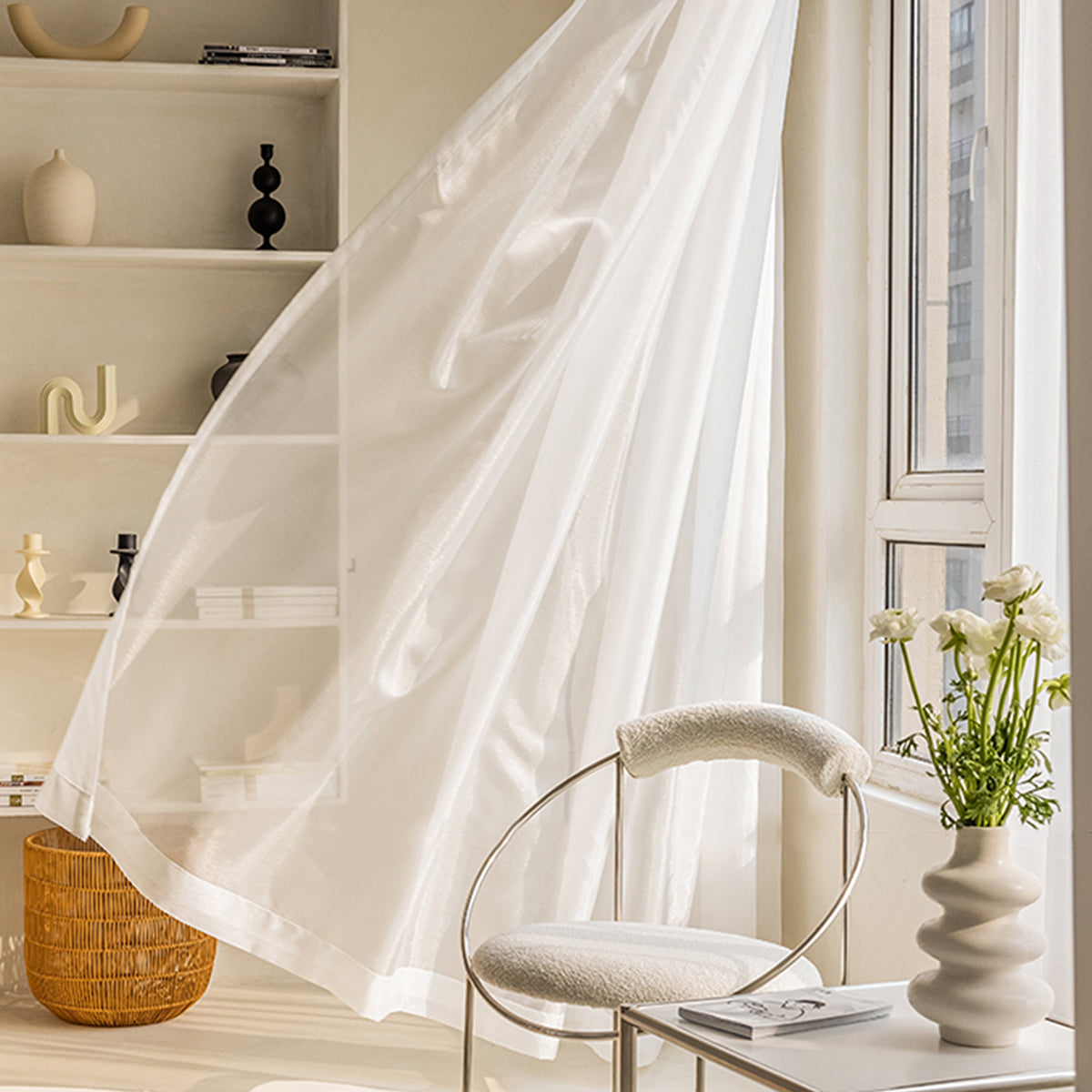 WeaveGlam Curtains - Elegant Transparent Woven Curtains for Modern Interiors