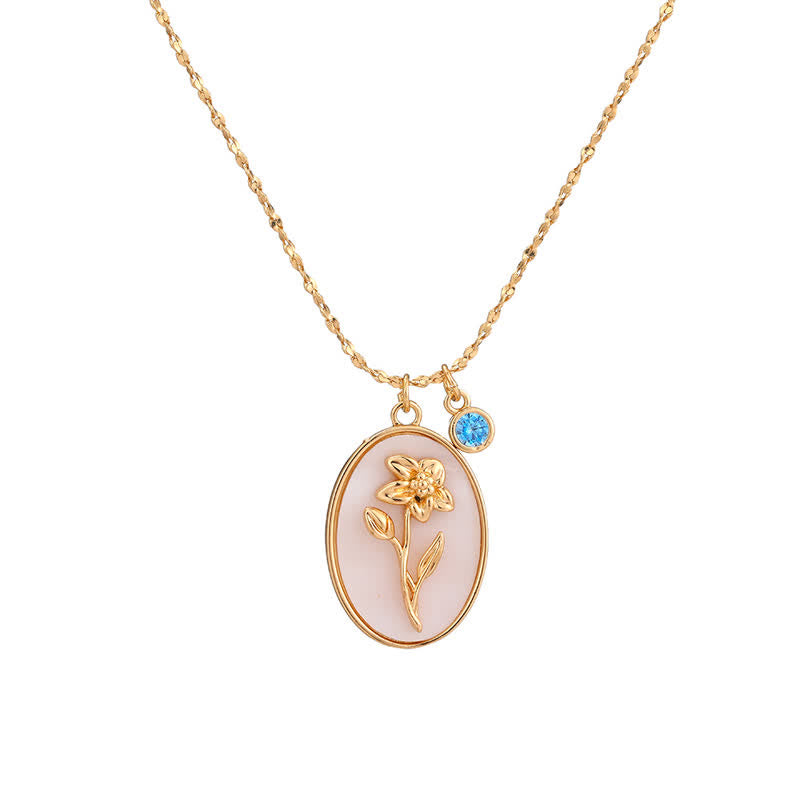 Aurora Birthstone and Birth Flower Necklace – A Personal Piece of Jewelry for My Loved Ones