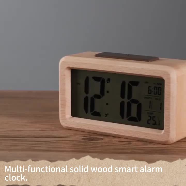 WoodChrono – Stylish Wooden Alarm Clock with Calendar
