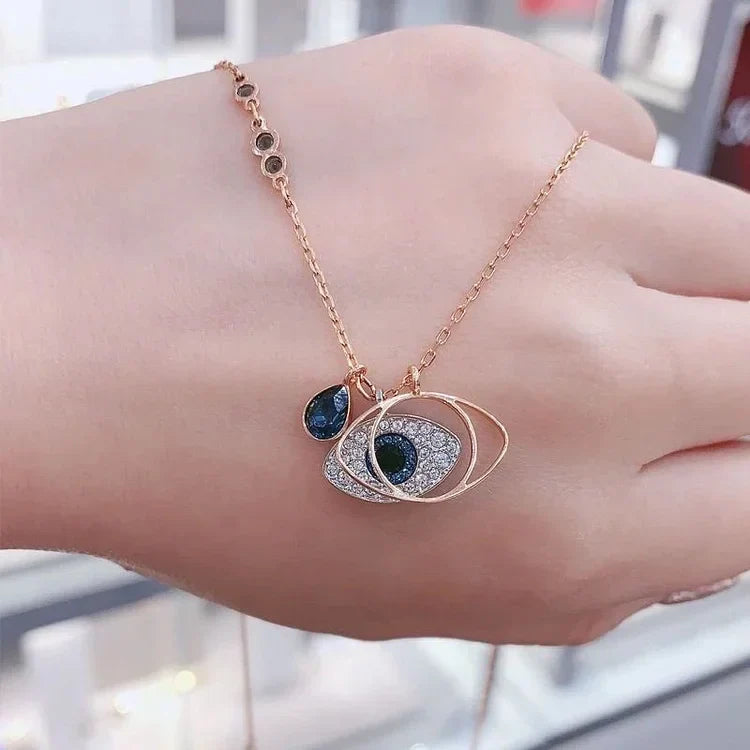 Amira's Enchanting Evil Eye Necklace and Bracelet Set