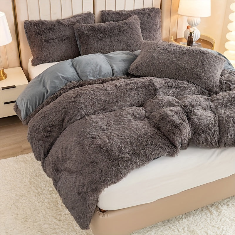 Ultra-Soft Plush Duvet Cover Set with Zipper - Luxury & Comfort