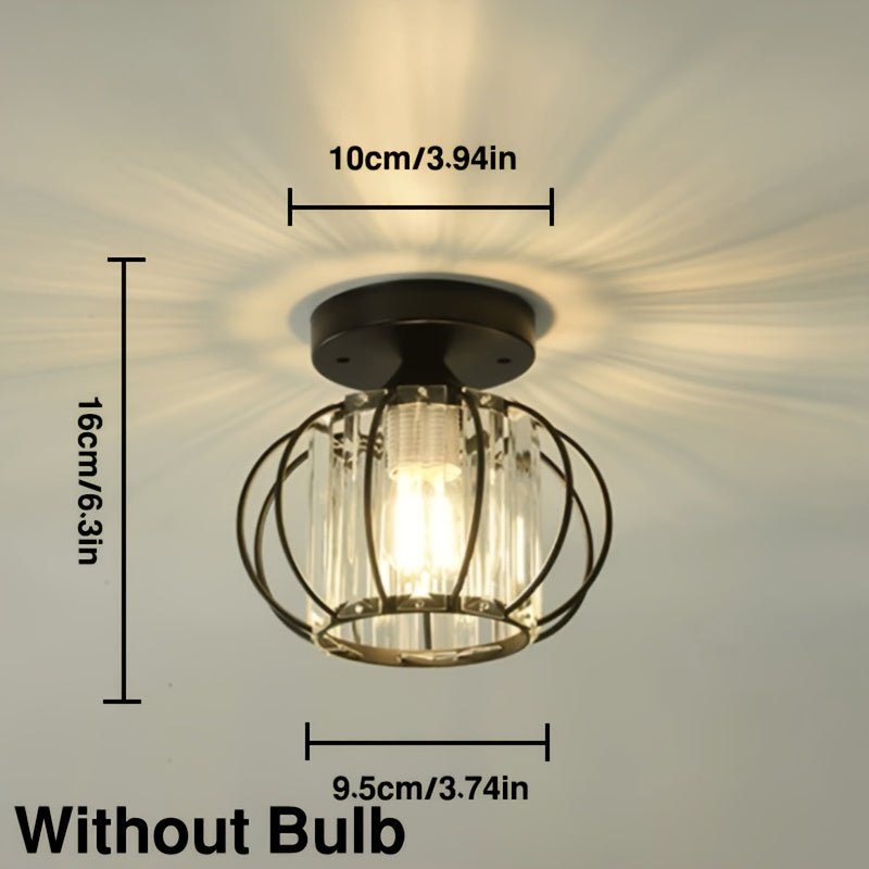 CrystalGlow - Luxury Crystal Hallway Lamp, Black Gold