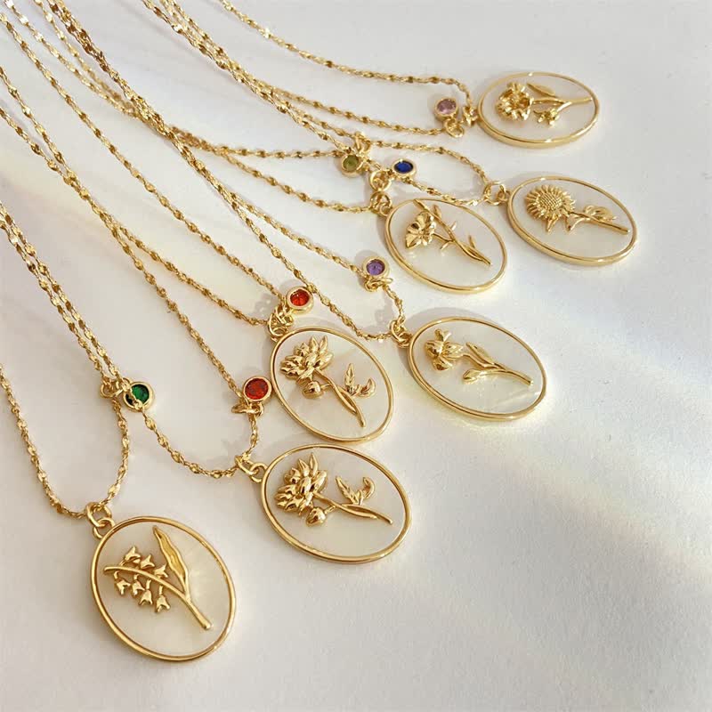 Aurora Birthstone and Birth Flower Necklace – A Personal Piece of Jewelry for My Loved Ones