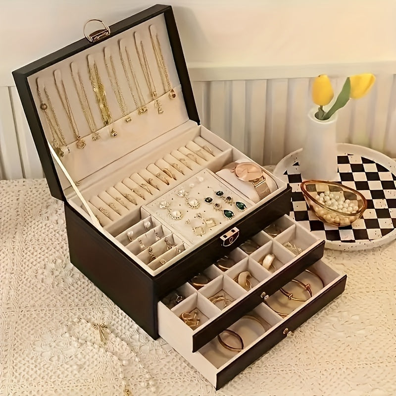 Elegance - Luxury Jewelry Organizer with High-Quality Leather