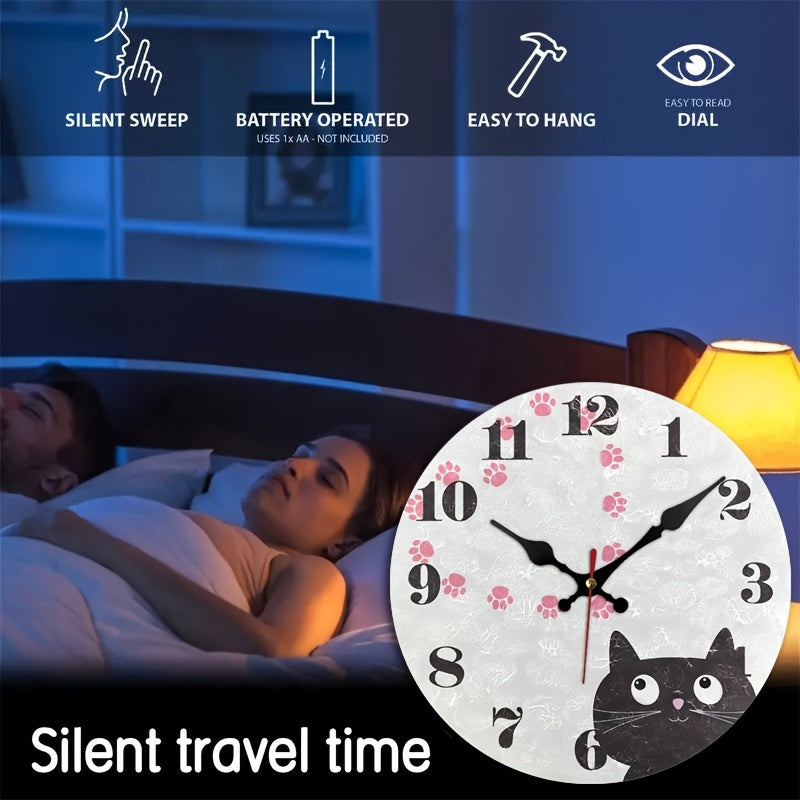 PurrTime Clock – Stylish Silent Cat for Wall