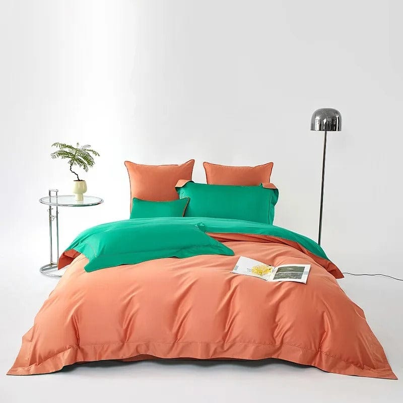 Dream Orange Green - Luxury Duvet Cover Set for a Fresh Ambiance