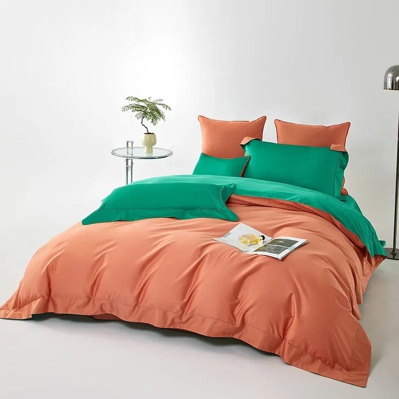 Dream Orange Green - Luxury Duvet Cover Set for a Fresh Ambiance