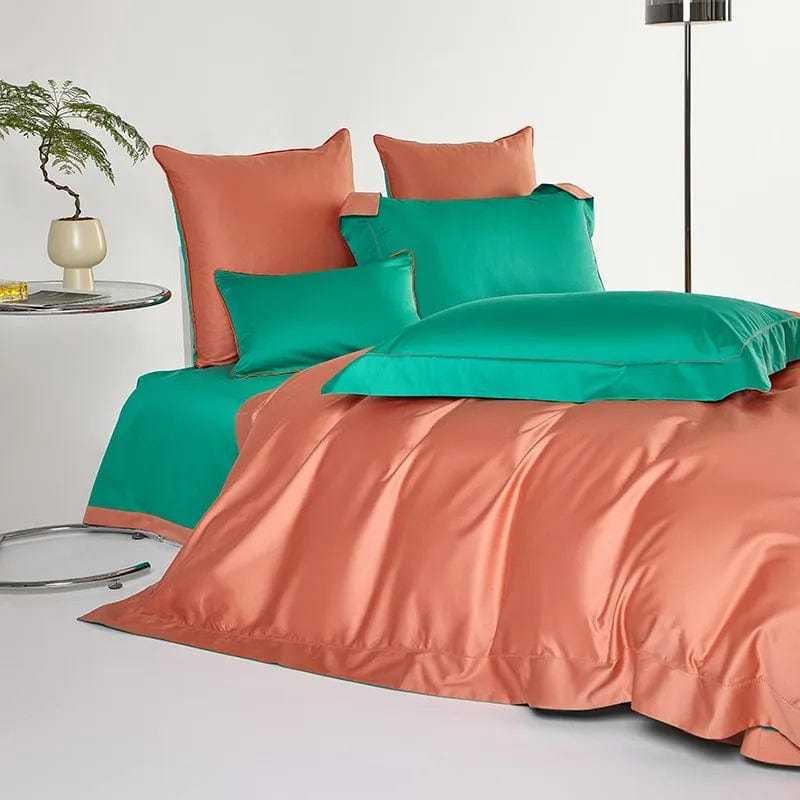 Dream Orange Green - Luxury Duvet Cover Set for a Fresh Ambiance
