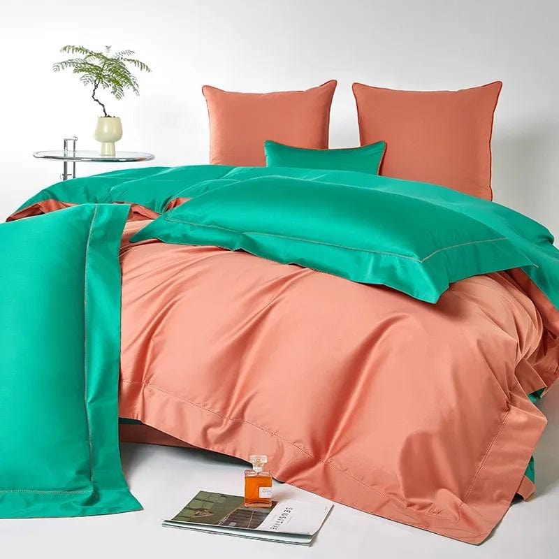 Dream Orange Green - Luxury Duvet Cover Set for a Fresh Ambiance