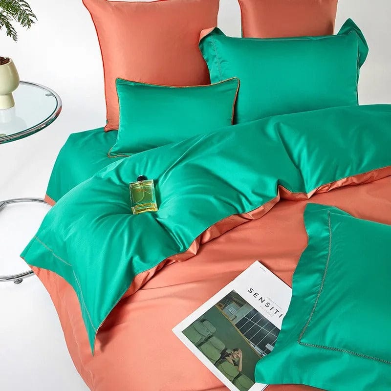 Dream Orange Green - Luxury Duvet Cover Set for a Fresh Ambiance