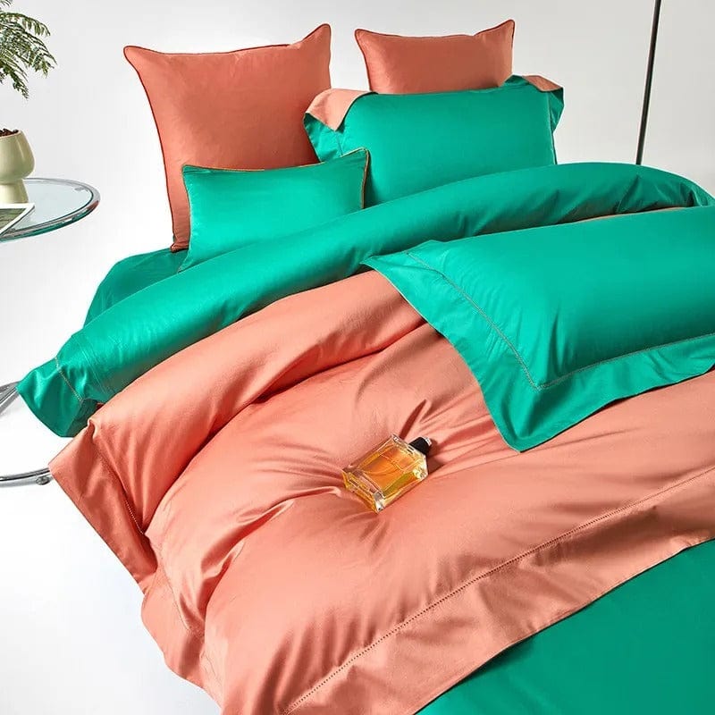 Dream Orange Green - Luxury Duvet Cover Set for a Fresh Ambiance