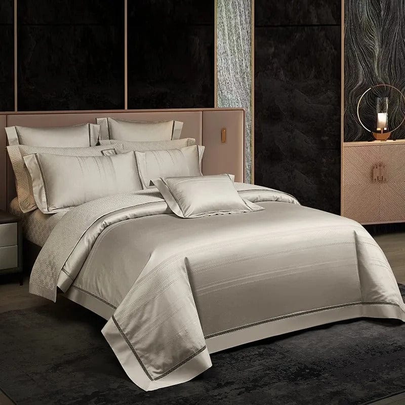 Champagne Elegance – Luxury Egyptian Cotton Duvet Cover Set
