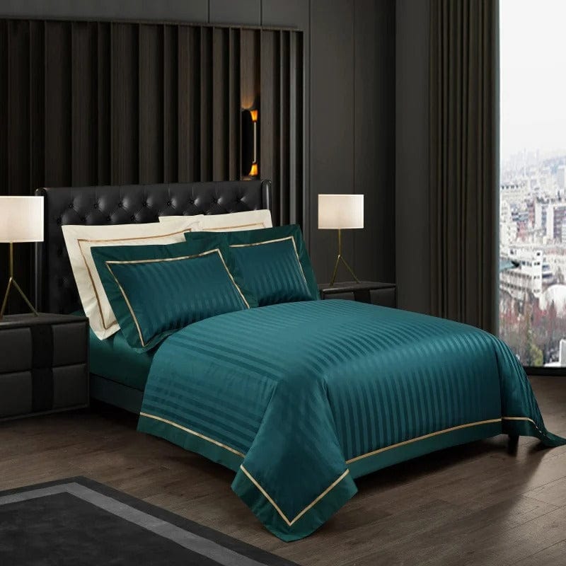 Prestige Green - Luxury Egyptian Cotton Duvet Cover Set